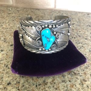 Turquoise and Silver Cuff